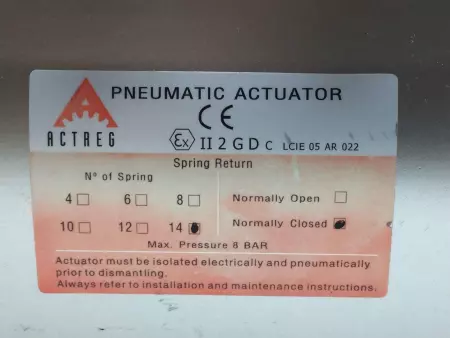Actreg ACT-500-R Pneumatic Actuator, 116Psi/8Bar 