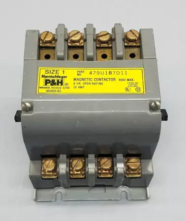 P&H / MORRIS 479U187D11 MAGNETIC CONTACTOR W/ DUAL VOLTAGE COIL 475Q1-D1 