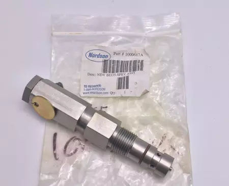 NORDSON 1000617 NDV B8335 SPRING PRESSURE RELIEF VALVE ASSEMBLY 