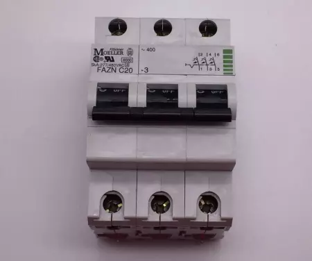 Moeller FAZN-C20-3 3-Pole Circuit Breaker 277/480V 20Amp 