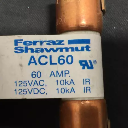 FERRAZ SHAWMUT ACL-60 60AMP 125VAC/DC DUAL ELEMENT FUSE (LOT OF 9) 