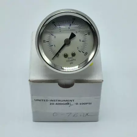 NEW United Instrument 20-400G02L Pressure Gauge Oil Filled 