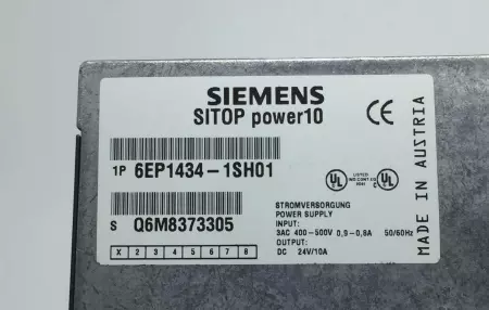 Siemens 6EP1434-1SH01 Sitop Power10 Power Supply, 24VDC 10A 