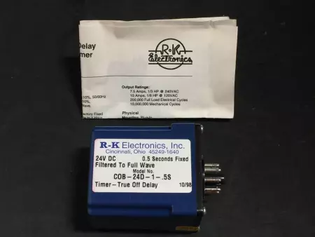 NEW R-K Electronics COB-24D-1-.5S True Off Delay Plug-In Timer 