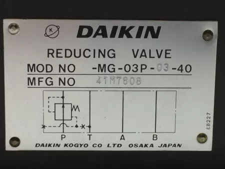 DAIKIN 41M7808 MG-03P-03-40 MODULAR STACKING TYPE REDUCING VALVE SER 03 