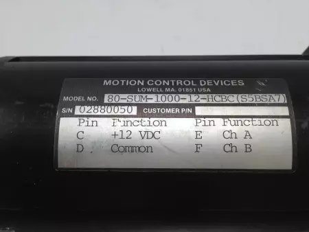  MOTION CONTROL DEVICES 80-SUM-1000-12-HCBC ENCODER, S5BSA7 