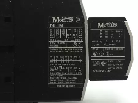 Moeller RC B DIL 250 Power Contactor W/ DIL 1M TESTED/EXCELLENT 