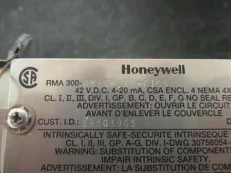 Honeywell RMA 300-DM-SB.TG-F1C3 Digital Remote Meter Assembly 