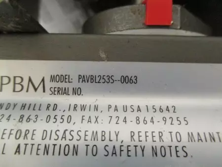 PBM PAVBL253S--0063 - WES 2004NBY2A2M0200 Pneumatic Actuator Valve-PBM 