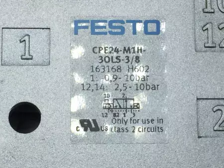 NEW FESTO CPE24-M1H-3OLS-3/8 163168 AIR SOLENOID VALVE 3/8IN 