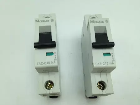 NEW Moeller FAZ-C16-NA 1-Pole Circuit Breaker 16Amp, 240VAC Lot of 2