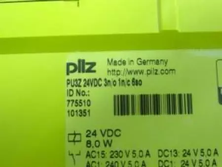  Pilz 775510 PU3Z 24VDCSafety Relay 8.0W - IN GERMANY 