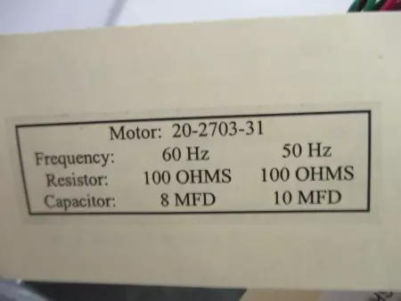 Beck 20-2703-31 NM MOTOR ASSEMBLY 