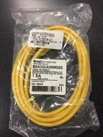 NEW  804000A09M020 Micro Change 4P Female Straight Cordset 2M 