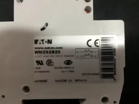 Eaton WMZS2B20 Circuit Breaker 277-480V 20Amp 2-Pole 