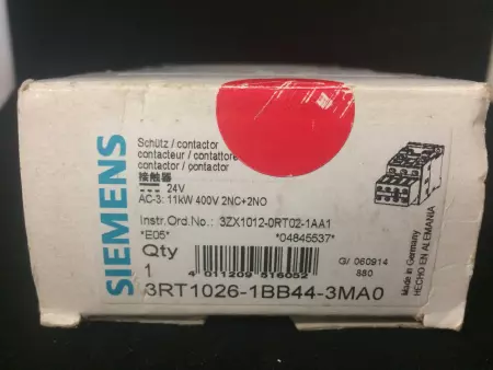 NEW Siemens 3RT1026-1BB44-3MA0 Contactor 