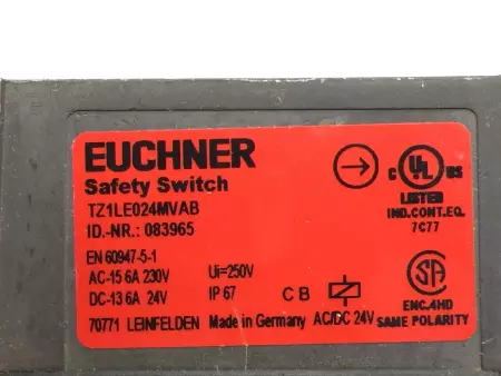  EUCHNER TZ1LE024M SAFETY SWITCH 24VDC TESTED/EXCELLENT 