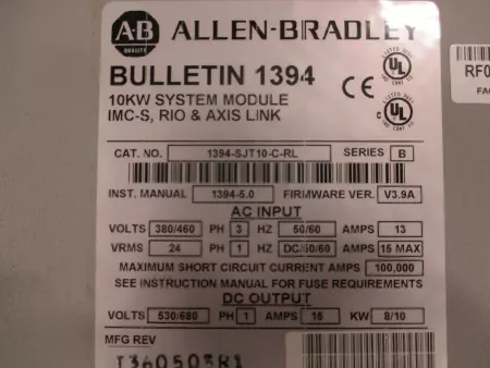 Allen Bradley 1394-SJT10-C-RL SER.B Digital Servo Controller, 10kW - In Germany 