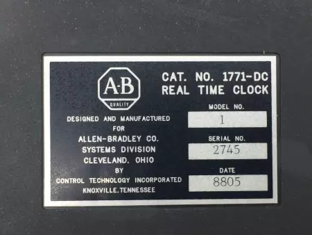 Allen-Bradley 1771-DC Real Time Clock Module, Model 1 