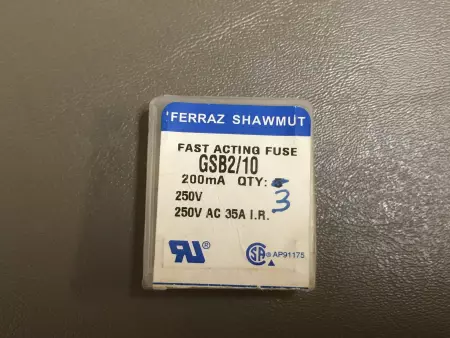 NEW Ferraz Shawmut GSB2/10 Small Dimfuse 250V 2/10Amp Lot of 3