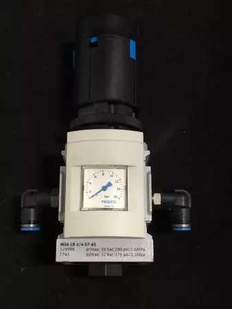  FESTO MS6-LR-1/4-D7-AS PRESSURE REGULATOR 1/4IN NPT 290 PSI TESTED 