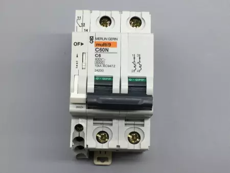 Merlin Gerin C60N-C6 2-Pole Circuit Breaker 2Amp, 400V 10KA 