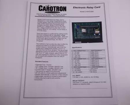 NEW CAROTRON C10472-000 CONTROL BOARD 