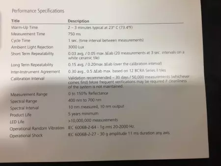 X-Rite VS410 Vericolor Spectro Non-Contact Color Spectrophotometer 