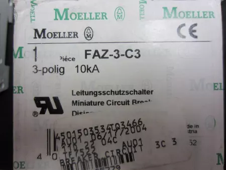 Moeller FAZ-3-C3 Miniature Circuit Breaker 