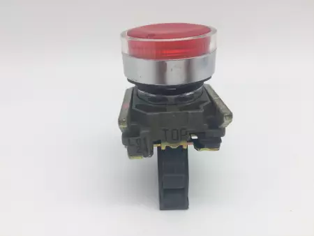  Telemecanique ZB4BW34 Red Pushbutton Light Module W/ZBV-6 Light Block 