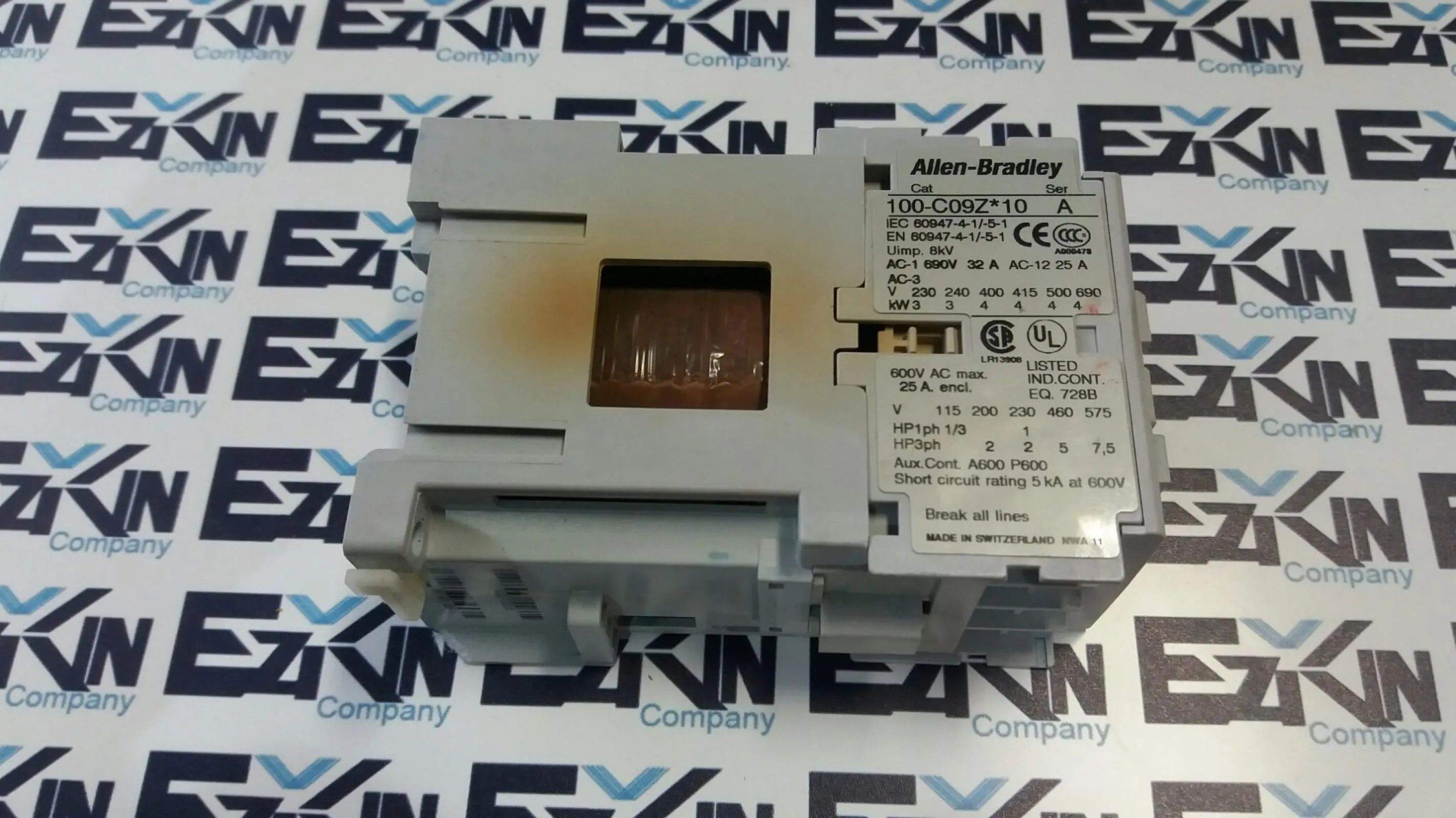 Allen-Bradley 100-C09Z*10 SER.A Contactor, 600VAC 9A 24VDC Coil 