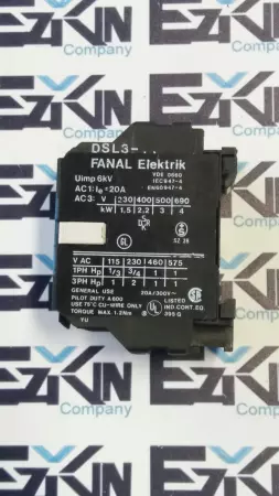 Fanal DSL3-10 Contactor, Coil Voltage 24V DC 