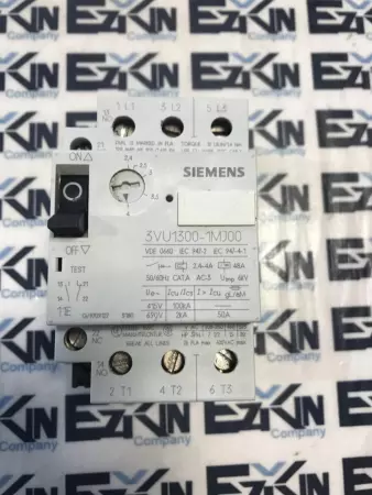 Siemens 3VU1300-1MJ00 Motor Starter-Protector 600 VAC 48A Range 2.4-4.0Amp 