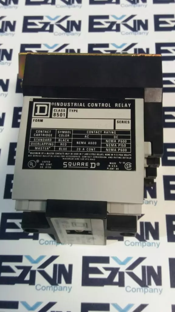 Square D X0 01 SER.A Control Relay 600V 10A 120V/60Hz Coil Class 8501 Type X 