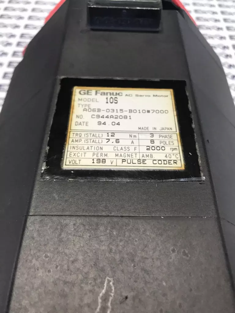 GE Fanuc A06B-0315-B010#7000 AC Servo Motor, Model 10S 198V 2000Rpm 