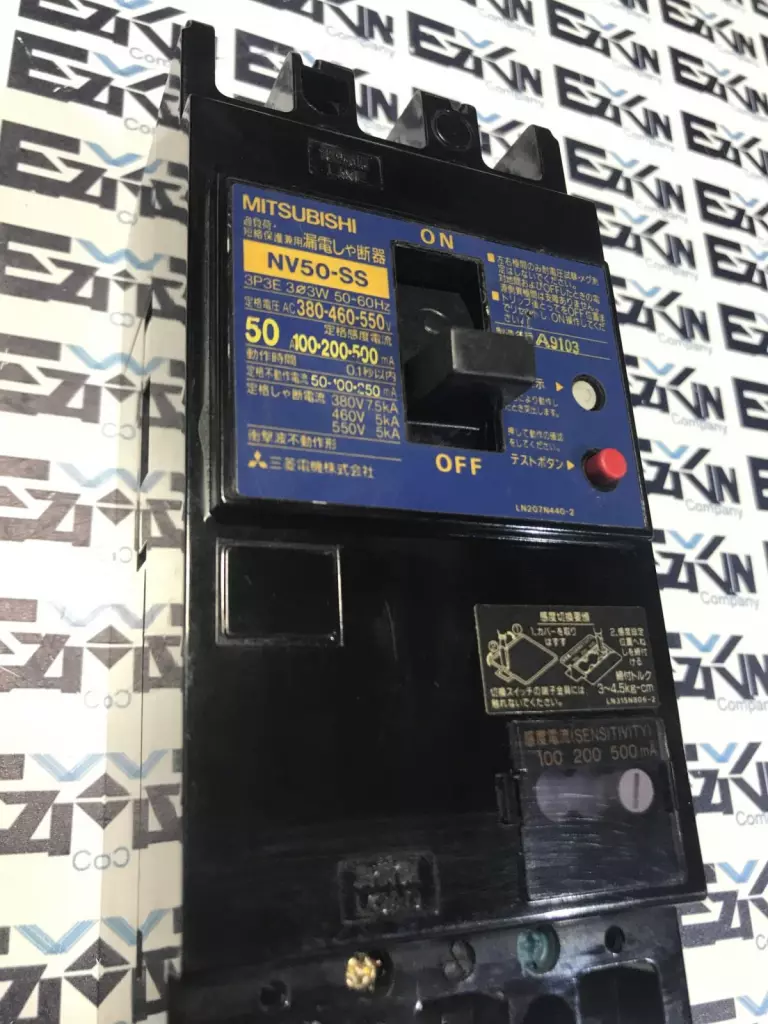 Mitsubishi NV50-SS 3-Pole Circuit Breaker, 50A 550V 