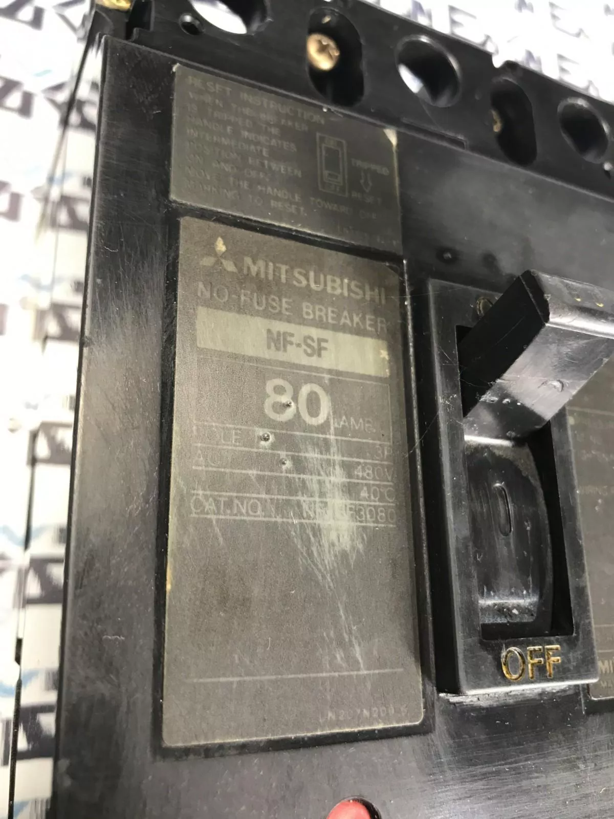 Mitsubishi Electric NF-SF 3-Pole NO-Fuse Breaker, 80A 480VAC 