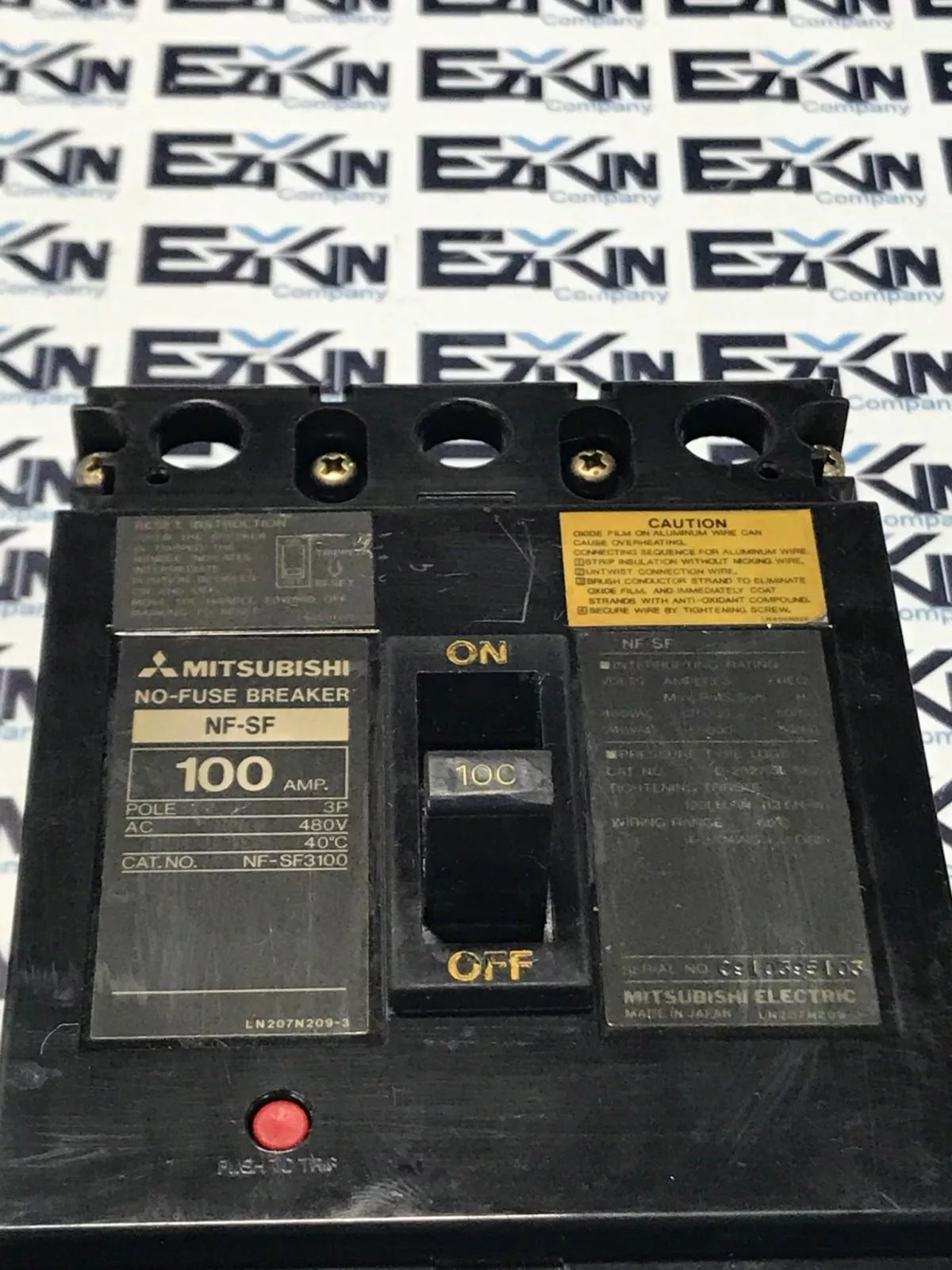 Mitsubishi Electric NF-SF3100 3-Pole Circuit Breaker, 100A 480VAC 