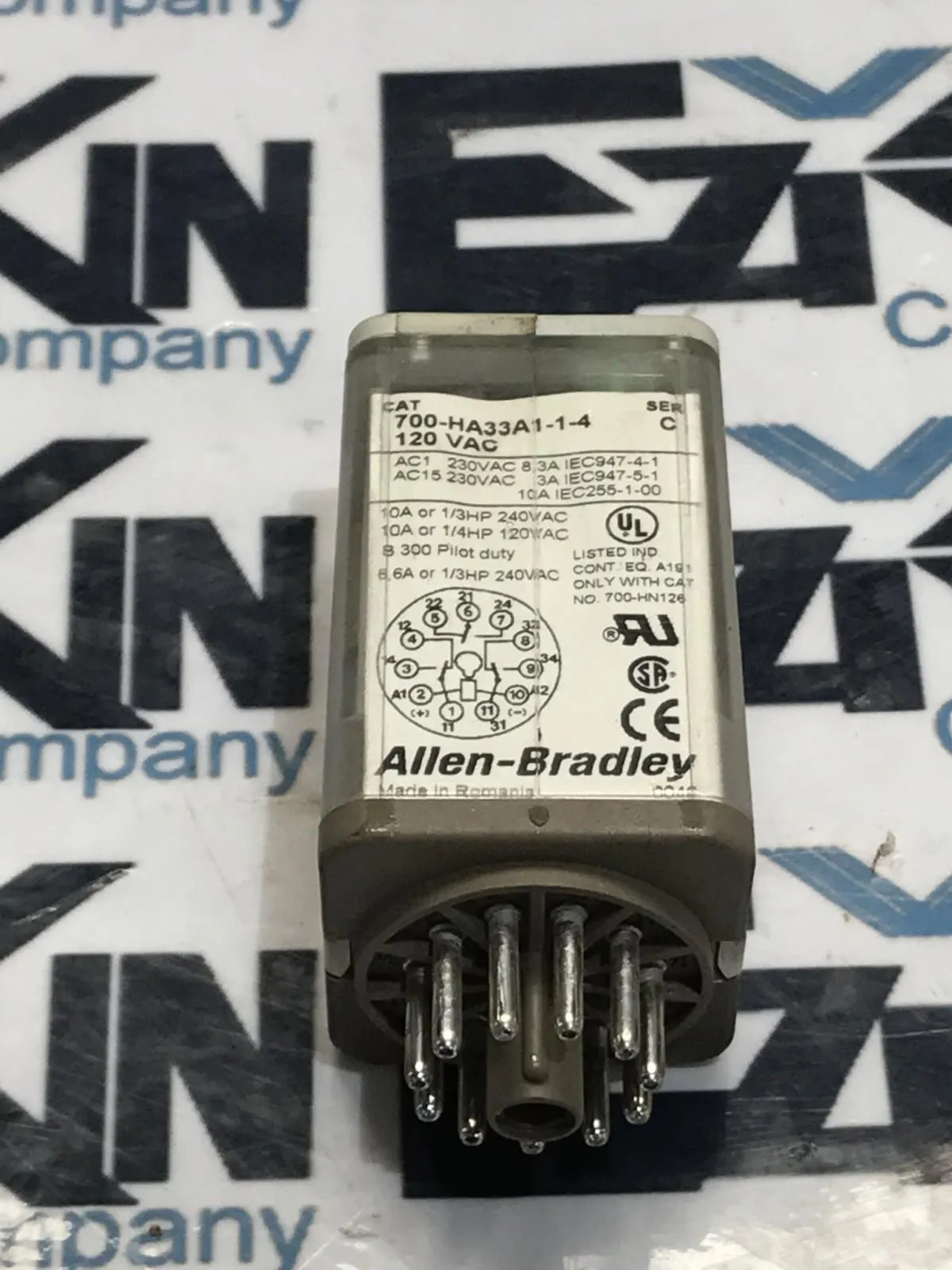Allen Bradley 700-HA33A1-1-4 SER.C Relay, 120VAC Coil 240 VAC 10A, 11-pin 