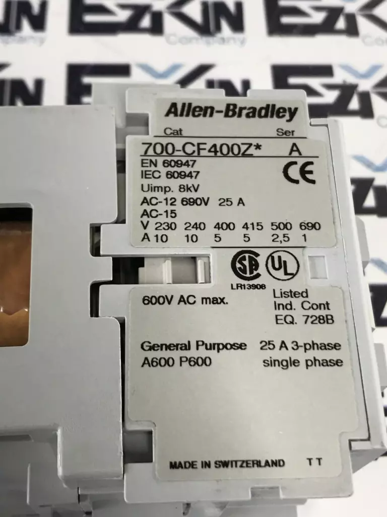 Allen-Bradley 700-CF400Z*  SER A CF 40E Contactor 600VAC 25Amp 