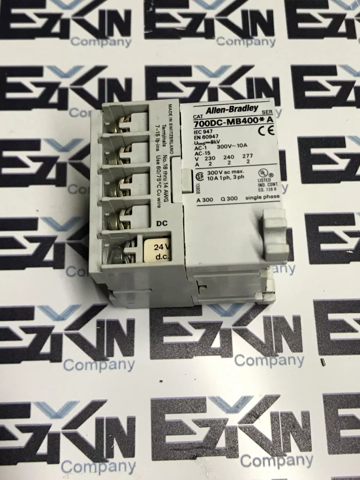 Allen-Bradley 700DC-MB400* SER.A Contactor, 300VAC 10A 24VDC Coil 