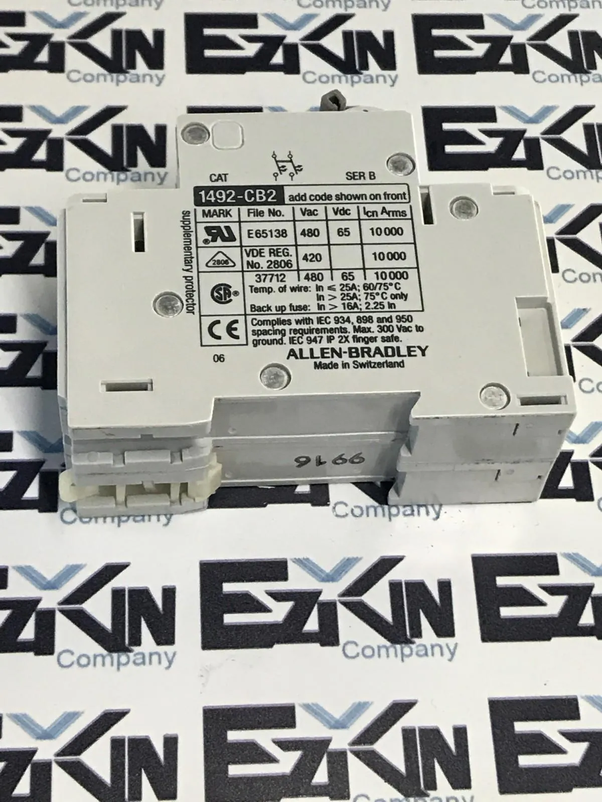 Allen-Bradley 1492-CB2 GO50 SER.B 2-Pole Circuit Breaker, 480VAC 65VDC 5A 