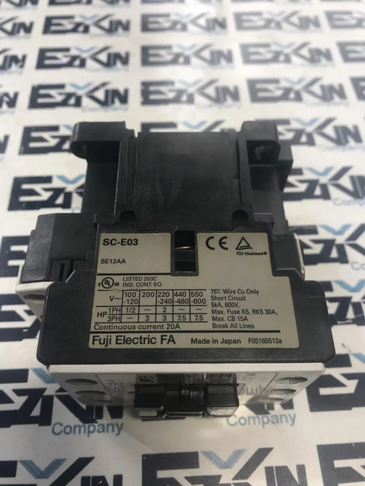 Fuji Electric SC-E03 SE12AA Starter/Contactor, 600VAC 20A 120VAC Coil 
