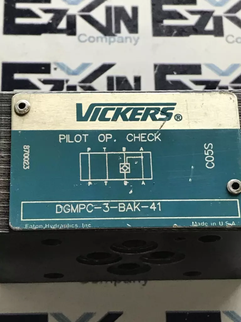 Vickers DGMPC3BAK41 Tokimec Check Valve 