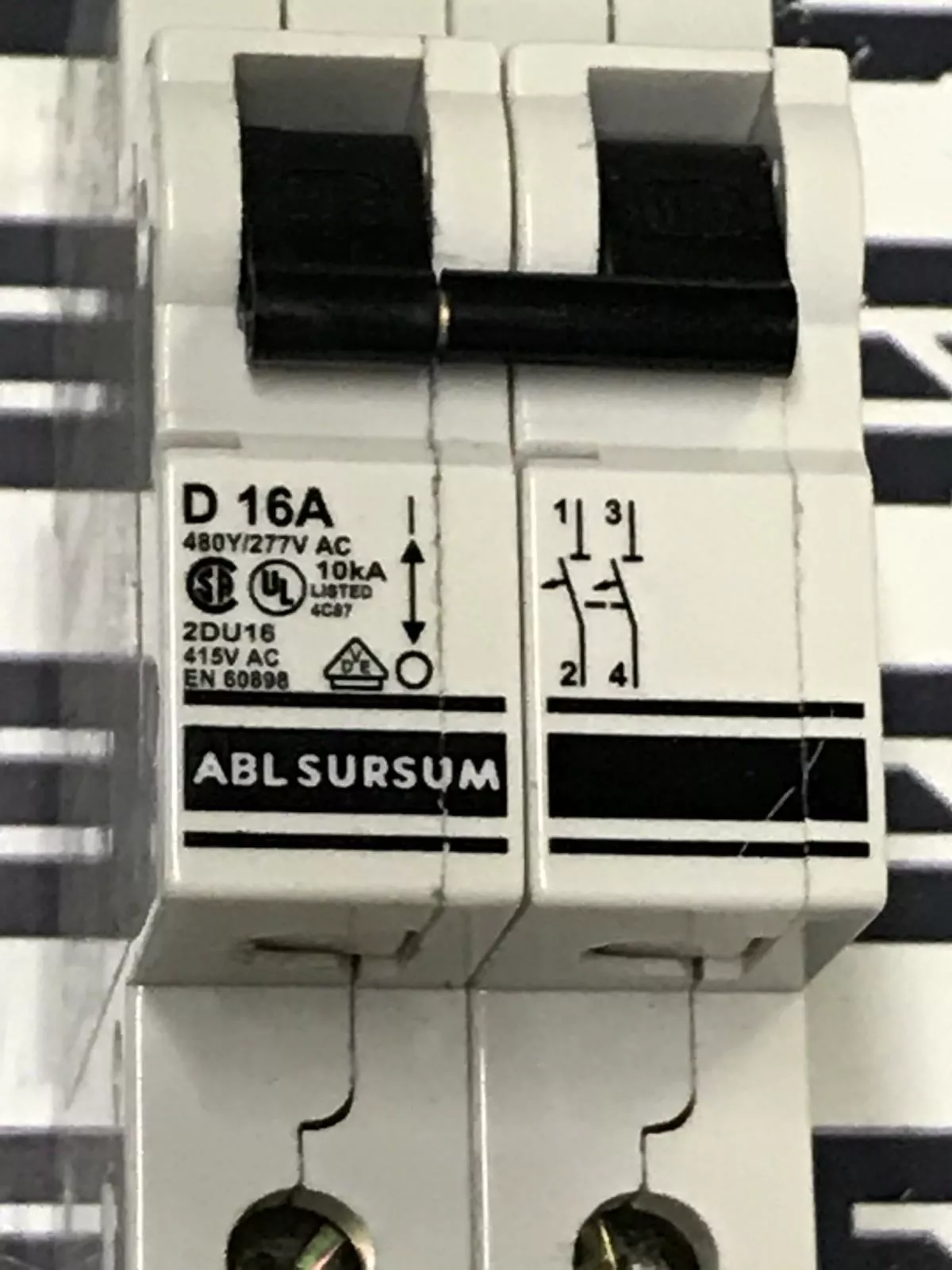 ABL Sursum D16A  2DU16 2-Pole Circuit Breaker, 16A 480Y/277VAC 