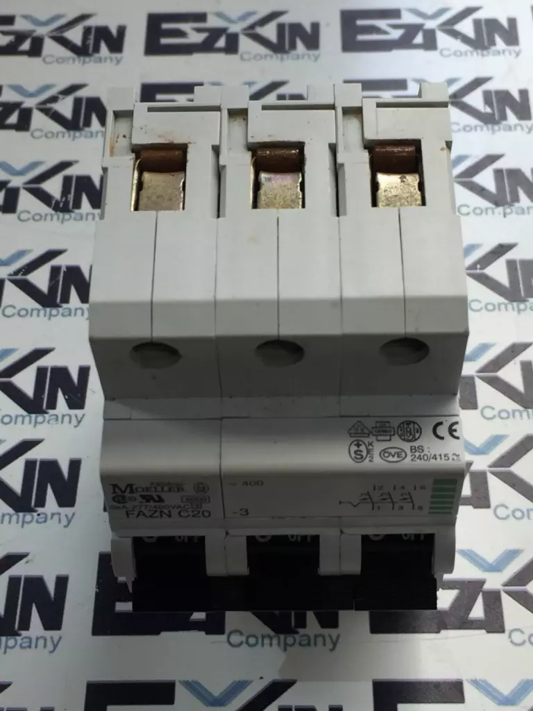 Klockner Moeller FAZN C20-3 3-Pole Circuit Breaker, 20A 277-480VAC 