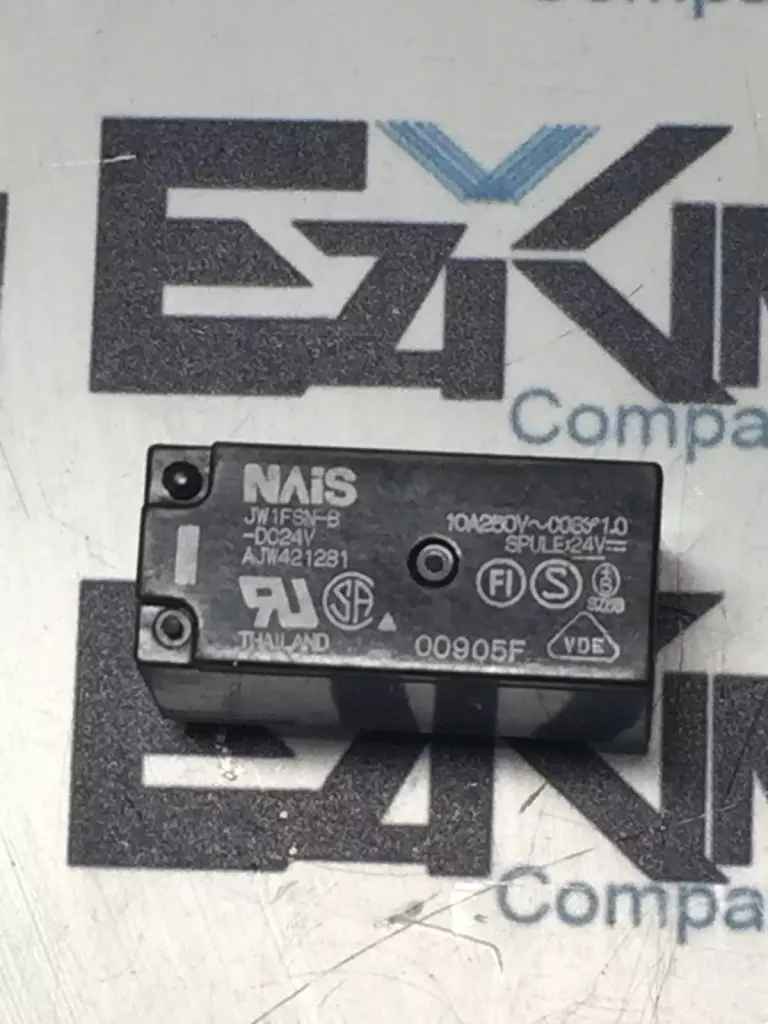 Nais JW1FSN-B-DC24V Power Relay, 250VAC 10Amp/ 24VDC, 5-Pin Lot of 3