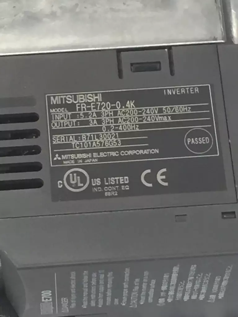 Mitsubishi Electric FR-E720-0.4K 3-Phase Inverter, 0.5 Motor HP 