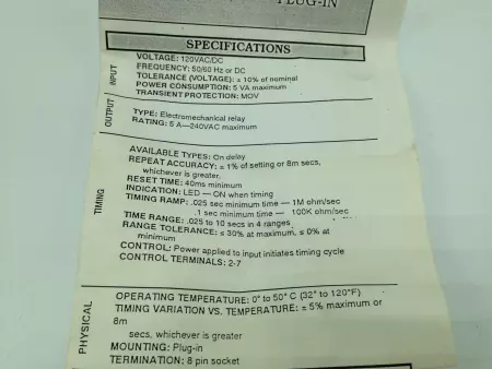 KANSON ELECTRONICS 1017-1-1-1 TIMER DELAY, 5 AMP, 120VAC/DC 