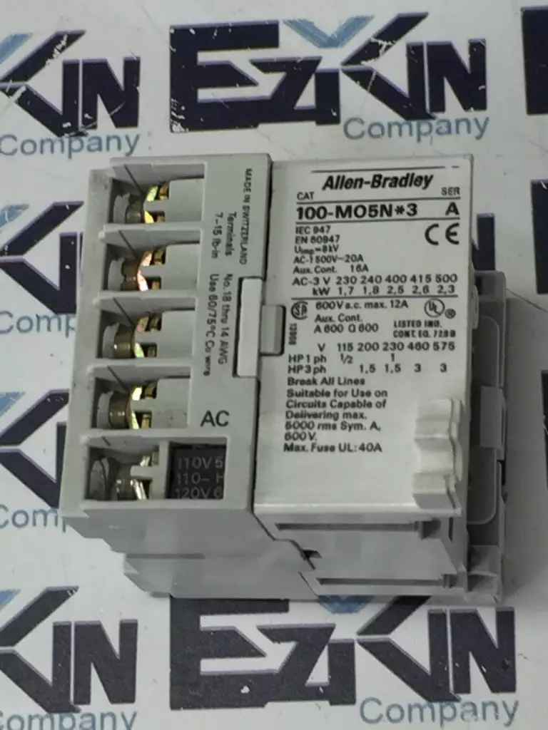 Allen-Bradley 100-MO5N*3 SER. A Contactor, 110V Coil 600VAC 12Amp 